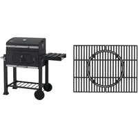 Tepro Grillwagen Toronto Click Holzkohlegrill, Anthrazit/Edelstahl & Universal Rost Guss Grillrost Set, schwarz, geeignet für Tepro Toronto (nicht für XXL)