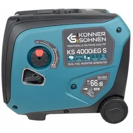 Könner & Söhnen 5106 - Gas- und Benzin-Inverter-Stromgenerator KS 4000iEG S - Schwarz/Blau