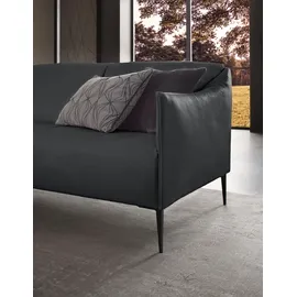 W.Schillig Couch Leder 2-Sitzer Schwarz