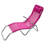 Relaxliege mit Kopfkissen - fuchsia - Bäderliege Sonnenliege Gartenliege Liege