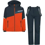 CMP Jungen Skiset Skihose Skijacke Kid Set Jacket and Pant, Farbe:Dunkelblau, Größe:140, Artikel:-C704 Arancio - 140