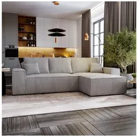 yourhouse24 Ecksofa Olimpia L, 279 cm, Cord, L-Form mit Schlaffunktion & Bettkasten, Modernes Ecksofa im angesagten Cord-Look grau