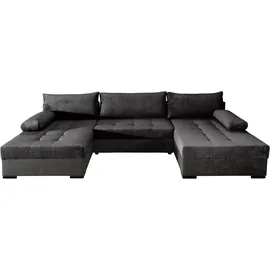 Collection AB Wohnlandschaft Polyester U-Form Bettfunktion 3-Sitzer Grau