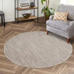 Teppich CARPET CITY "CLASICO 0052", beige, H:11mm Ø:200cm, Obermaterial: 100% Polyester, Teppiche, Kurzflor, Hochtief-Muster, Boho, Wohnzimmer