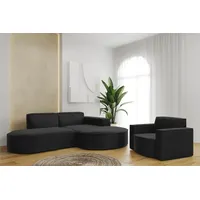 Fun Möbel Sofa Set 2-teilig Sessel und Ecksofa PALMA