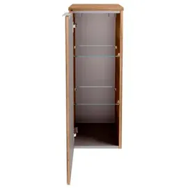 Fackelmann B.Brillant Midischrank 30,2 x 82,6 x 32 cm Hochglanz Weiß/Eiche Glas