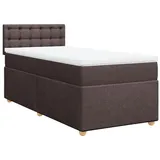 vidaXL Boxspringbett mit Matratze Dunkelbraun 100x200 cm Stoff