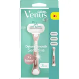 Gillette Venus Deluxe Smooth Sensitive Handstück + Rasierklingen 3 St.