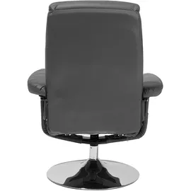 Beliani Massagesessel Kunstleder 76 x 100 x 76 cm Grau mit Fußhocker