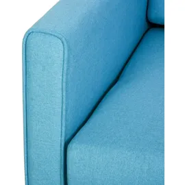 Homcom Schlafsofa mit Bettfunktion, Polstersofa mit Stauraum, Rückenkissen, Schlafcouch für Wohnzimmer, Polyester, Holz, Hellblau,
