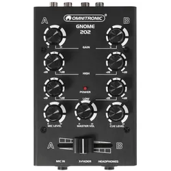Kompakt DJ Mixer GNOME-202 Mini-Mixer schwarz - 2 Kanäle