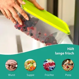 MiraHome Vorratsdosen Sets verschiedene Größen rund/quadratisch grün – Vorratsdosen mit Deckel Luftdicht – Gefrierdosen für Mealprep – Küche – Grün