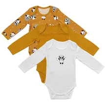 Schlummersack Bio Baby-Bodys langarm 3er-Pack in Gold | Gr.: 74