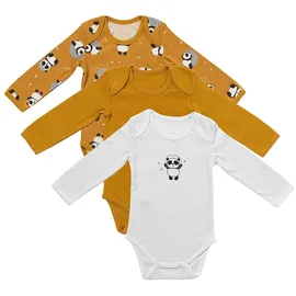 Schlummersack Bio Baby-Bodys langarm 3er-Pack in Gold | Gr.: 74