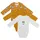 Schlummersack Bio Baby-Bodys langarm 3er-Pack in Gold | Gr.: 74