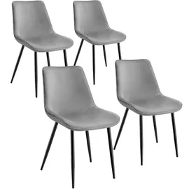 Tectake Esszimmerstuhl Monroe gepolstert grau