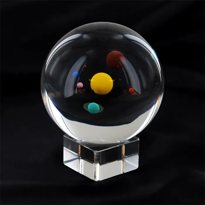 Sonnensystem Modell Glaskugel 8 cm transparent Glas, 8 Planeten, kratzfest - Robetoy Lernspielzeug - Ab 6 Jahren
