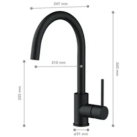 Lenz Lio Spültischarmatur Schwarz