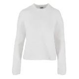 URBAN CLASSICS Ladies Feather Mock Neck Sweater white - Gr.: 3XL