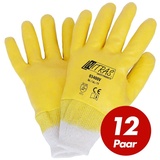 Nitras Nitril-Handschuhe 03400V Nitrilhandschuhe, Schutzhandschuhe - VPE 12 Paar (Spar-Set) gelb 7