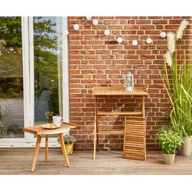 Siena Garden Caruna Tablett Tisch 45 x 70 x 91 cm braun klappbar
