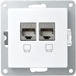 Netzwerk-Dose McPower ''Cup'' CAT6A, UP, vollgeschirmt weiß
