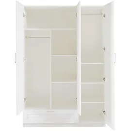 [en.casa] Kleiderschrank Finning 176x120x52 cm 1 Schublade Weiß