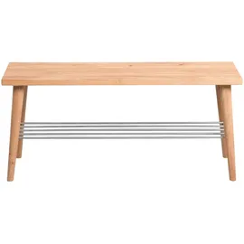 M2 Kollektion Garderobenbank Galtür 90 x 40 x 30 cm braun/silber