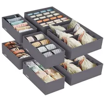 Songmics Aufbewahrungsbox 8er Set faltbar beige