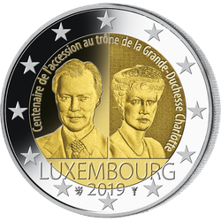 Luxemburg 2019 2-Euro Gedenkmünze "100 Jahre Thronbesteigung Großherzogin Charlotte“