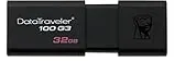 Kingston DT100G3/32GB DataTraveler 100 G3, USB 3.0, 3.1 Flash Drive, 32 GB, schwarz