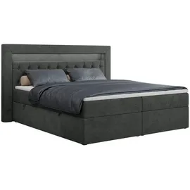 MKS Boxbett, GOLD-6 Led, 180/200 Dunkelgrau Struktur - H3