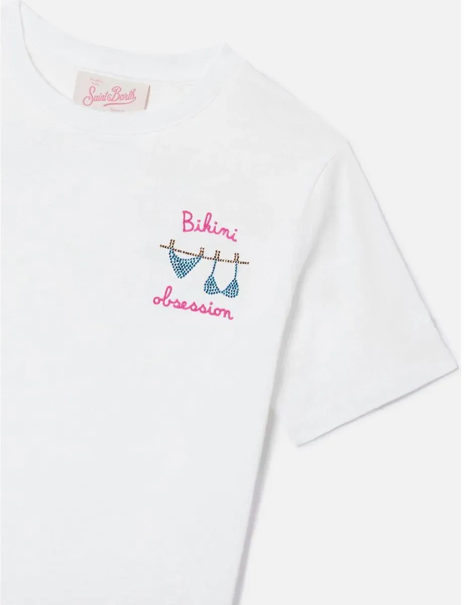 MC2 Saint Barth Elly Girl Cotton Tshirt bikini obsession 01n strass emb (00279L) 12 yrs