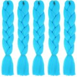 5 Stücke Jumbo Braids Extensions, 120cm Kunsthaar zum Einflechten Twist Zöpfe Synthetik Crochet Hair Flechthaar Haarverlängerungen Einfarbige Ombre Jumbo Zöpfe Haar Flechten Extensions für Crochet