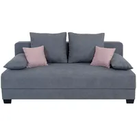 P & B Boxspringsofa, Grau, Kunststoff, 2-Sitzer, Füllung: Schaumstoffflocken,Schaumstoffflocken,Schaumstoffflocken, 200x90x110 cm, Wohnzimmer, Sofas & Couches, Schlafsofas, Schlafsofas mit Bettkasten