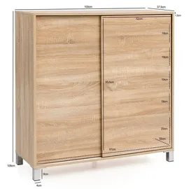 FineBuy Schuhschrank 100 x 108 x 37,5 cm beige / beige
