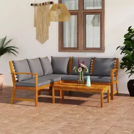 vidaXL Garten-Lounge-Set 4-tlg. grau