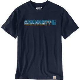 CARHARTT Irvine Layered Logo T-Shirt Blau S