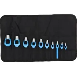 Gedore Henkellocheisen-Satz, Set 10-teilig, Ø 3 - 25 mm, Gummi Leder Dichtungen Stoff, rund, Stanzeisen, 57303