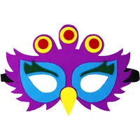 Jtnohx Filz Tiermasken, 10 Stück Halloween Maske für Kinder, Tier Kostüm für Geburtstag Party Supplies(Pfau Masken)
