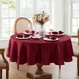 Elrene Damast Tischdecke 60" x 84" Oval Cranberry