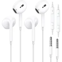 2 Pack Kopfhörer mit Kabel, 3,5mm Klinke in Ear Kopfhörer Kabel Ohrhörer mit Mikrofon und Lautstärkeregler Headset Kompatibel mit iPad, MP3/4 Players, Huawei, iPhone 6/5/SE, usw 3.5mm Audiogeräte