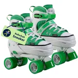 HUDORA Roller Skates Sneaker in versch. Farben & Größen - Kinder Rollschuhe über 4 Größen verstellbar - Rollschuhe für Kinder & Jugendliche - Roller Schuhe mit 4 austauschbaren Innensohlen