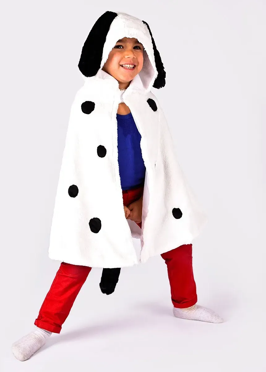Kinderkostüm Umhang Hund 98-128 braun/beige/weiß Polyester - Klettverschluss, maschinenwaschbar - Den Goda Fen