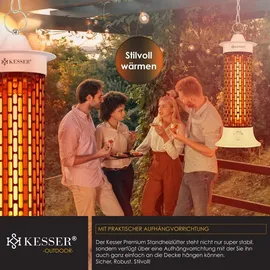 Kesser KESSER® Standheizstrahler Infrarotheizung, 1200W Heizstrahler Energieeffiziente Heizung Innenraum mit 360° Oszillation, Infrarotheizung Standgerät, Elektroheizung IP55, Terrassen-Heizstrahler