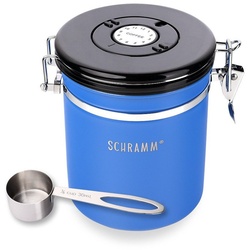 Schramm Kaffeedose Schramm® Kaffeedose 1500 ml in 10 Farben mit Dosierlöffel Höhe: 15cm Kaffeedosen Kaffeebehälter aus Edelstahl blau
