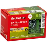 fischerwerke fischer Spreizdübel SX Plus Green 6 x 30 S, 45 Stück
