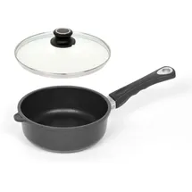 LOTUS GUSSPFANNEN Hochrandpfanne 20 cm mit abnehmbarem Griff + Glasdeckel