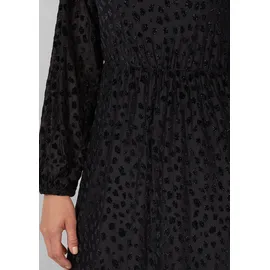 s.Oliver Midi-Samtkleid mit U-Boot-Ausschnitt - schwarz - 32