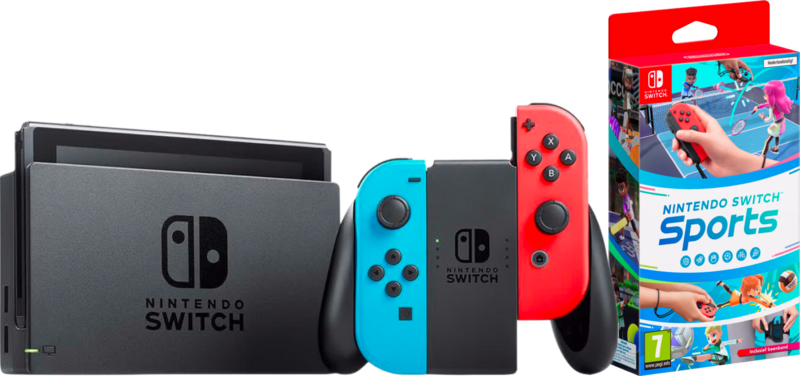 Nintendo Switch Rot/Blau + Nintendo Switch Sports